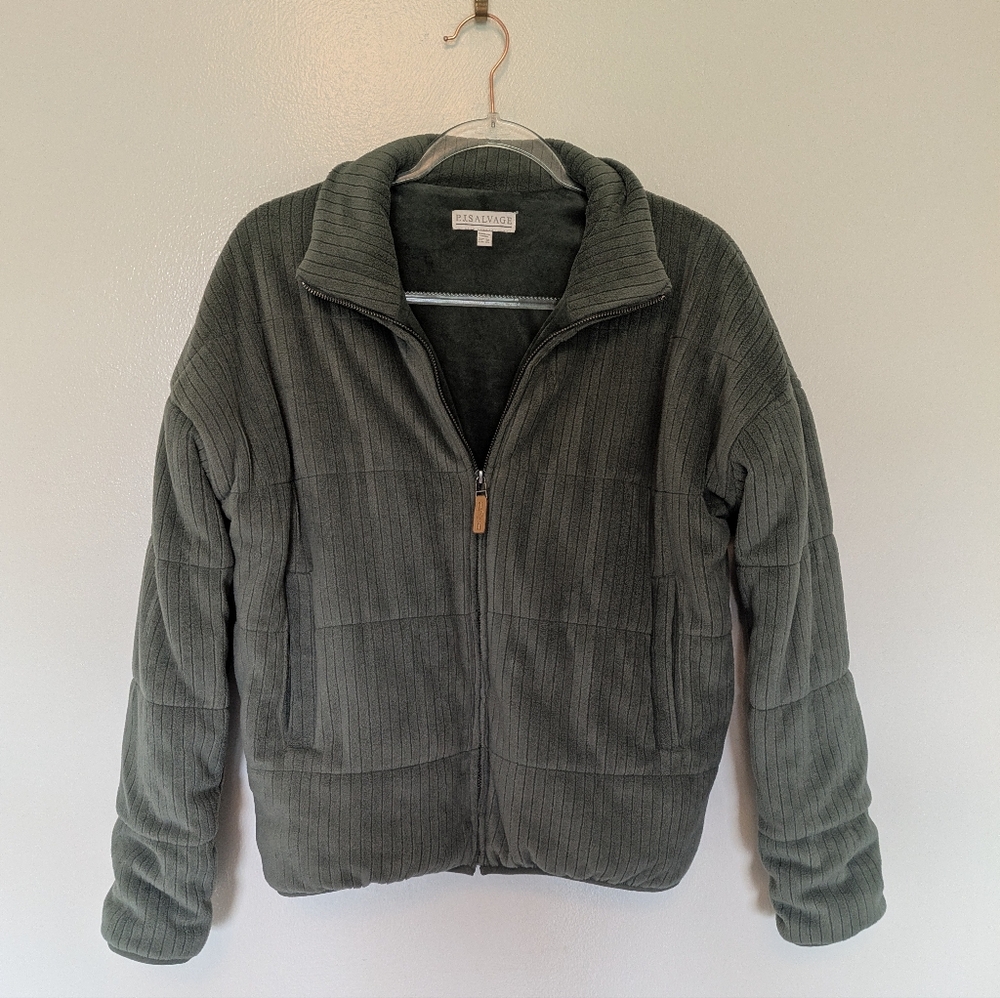 PJ Salvage Loungewear Stay Cozy Jacket Sage Green XS